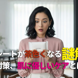 汗拭きシートが茶色くなる謎解明！原因と対策、肌に優しいケアとは？